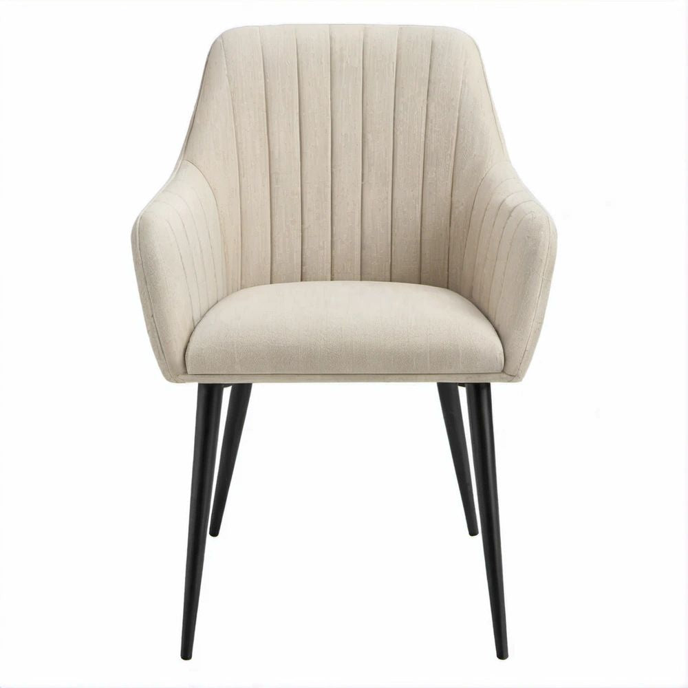 Sedia con braccioli imbottita beige e nera, 57 x 62 x 83 cm