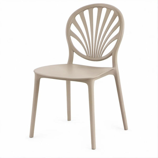 Sedia da pranzo tortora in polipropilene con schienale traforato 48 x 54 x 84 cm